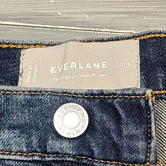 Everlane Original Cheeky Jean Straight High Rise Dark Wash 30 Regular Stretchy - Picture 6 of 10